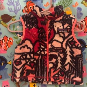 Patagonia Kids Synchilla Vest - Red and Pink Pattern rare